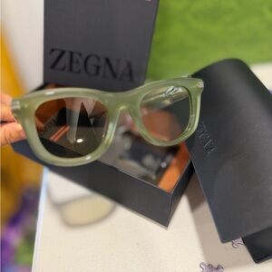 ZEGNA LIGHT GREY ACETATE SUNGLASSES